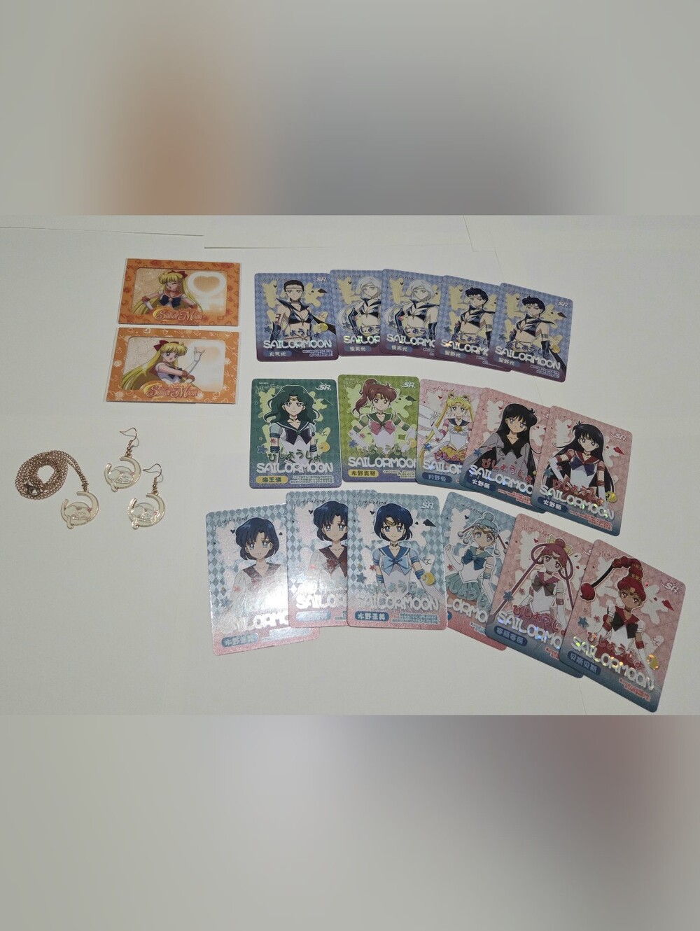 Sailor Moon Cards And Jewelry Set